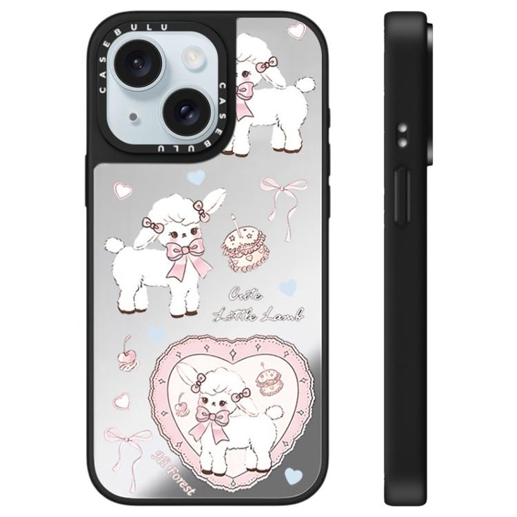 For iPhone 15 Hi Forest Series Pattern Mirror Phone Case