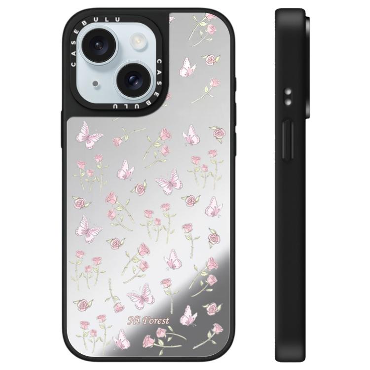 For iPhone 15 Hi Forest Series Pattern Mirror Phone Case