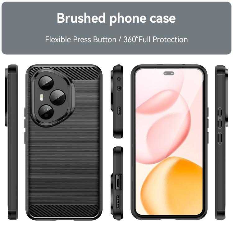For Honor 400 Pro Global 160.8mm WANLONFENG Brushed Texture Shockproof TPU Phone Case with Screen Film