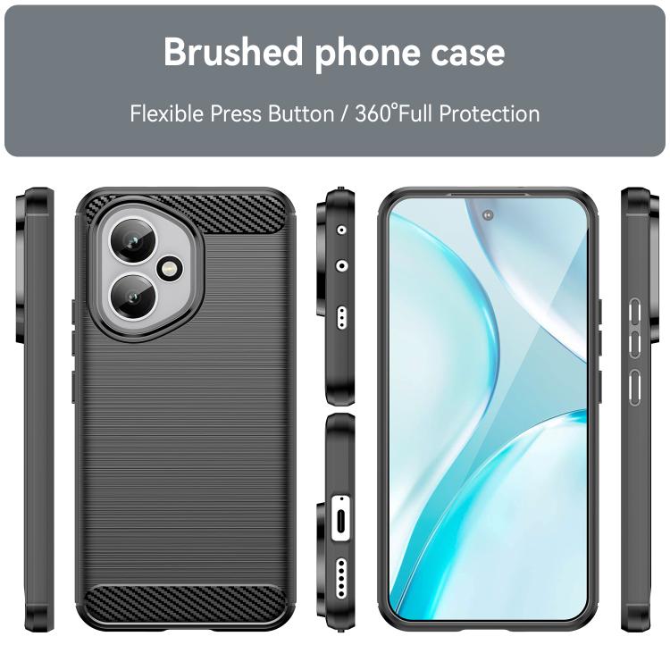 For Honor 400 Global 156.5mm WANLONFENG Brushed Texture Shockproof TPU Phone Case with Screen Film