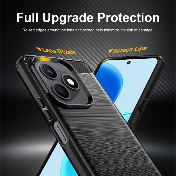 For Honor X8d 4G WANLONFENG Brushed Texture Shockproof TPU Phone Case with Screen Film