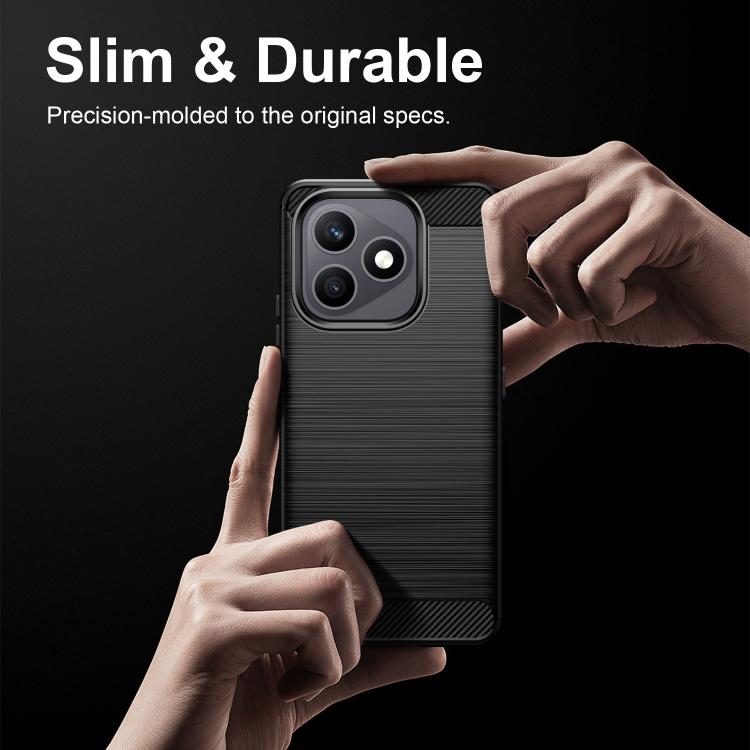 For Honor X8d 4G WANLONFENG Brushed Texture Shockproof TPU Phone Case with Screen Film