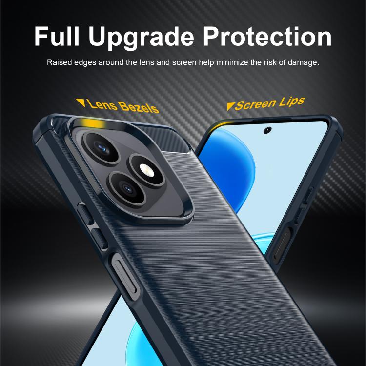 For Honor X8d 4G WANLONFENG Brushed Texture Shockproof TPU Phone Case with Screen Film