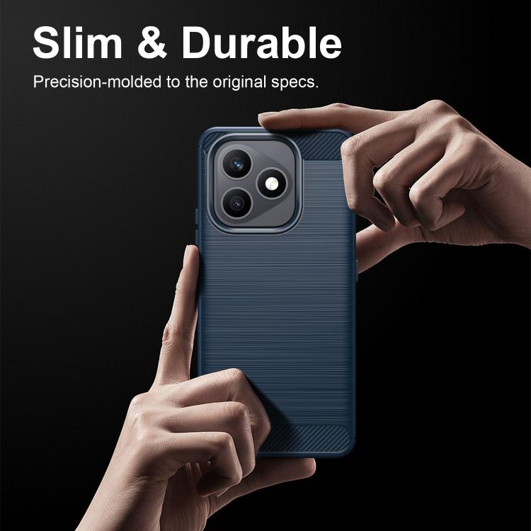 For Honor X8d 4G WANLONFENG Brushed Texture Shockproof TPU Phone Case with Screen Film