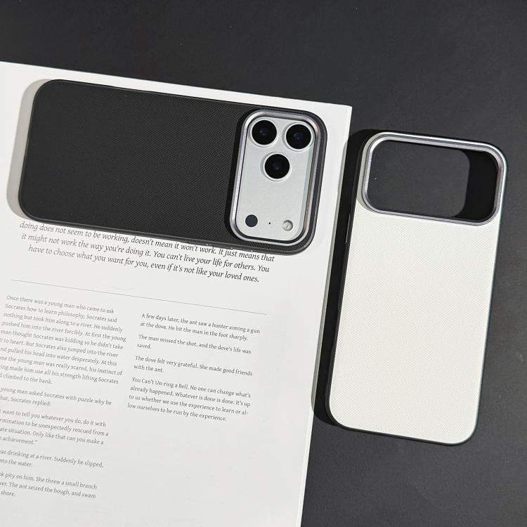 For iPhone 17 Pro Matte Grid Texture Vegan Leather Phone Case