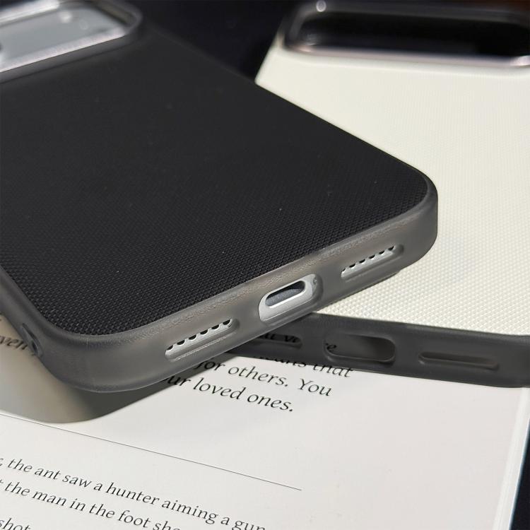 For iPhone Air Matte Grid Texture Vegan Leather Phone Case