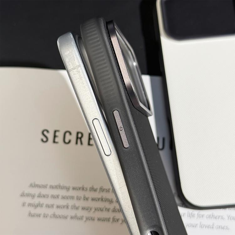 For iPhone Air Matte Grid Texture Vegan Leather Phone Case