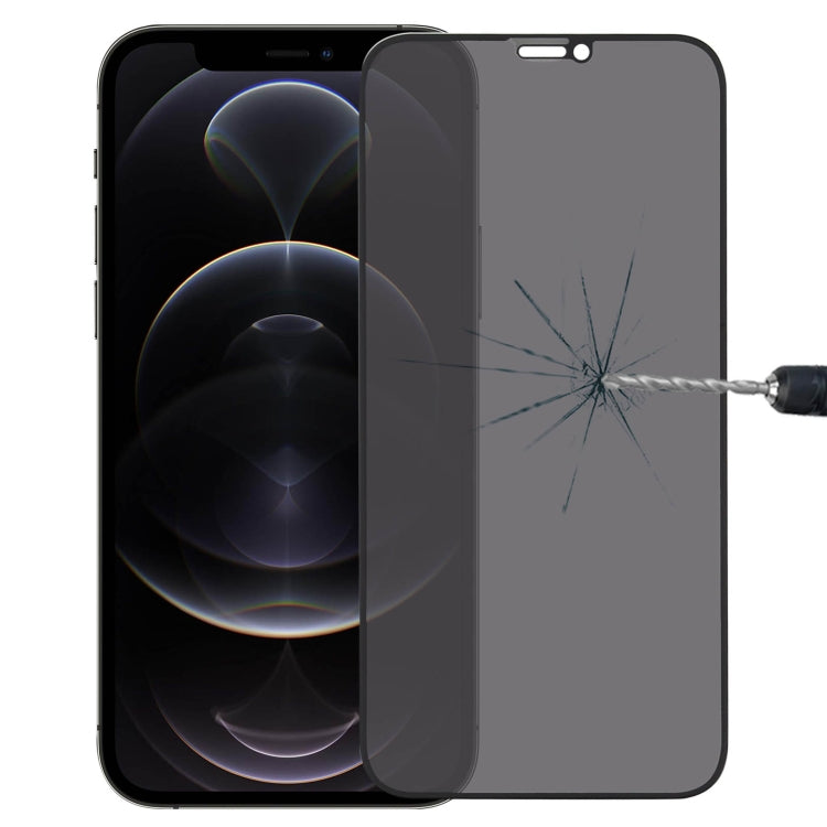 For iPhone 12 / 12 Pro Anti-peeping Plasma Oil Coated High Aluminum Wear-resistant Tempered Glass Film