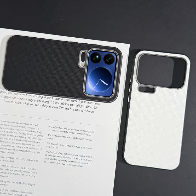 For Xiaomi 17 Pro Matte Grid Texture Vegan Leather Phone Case