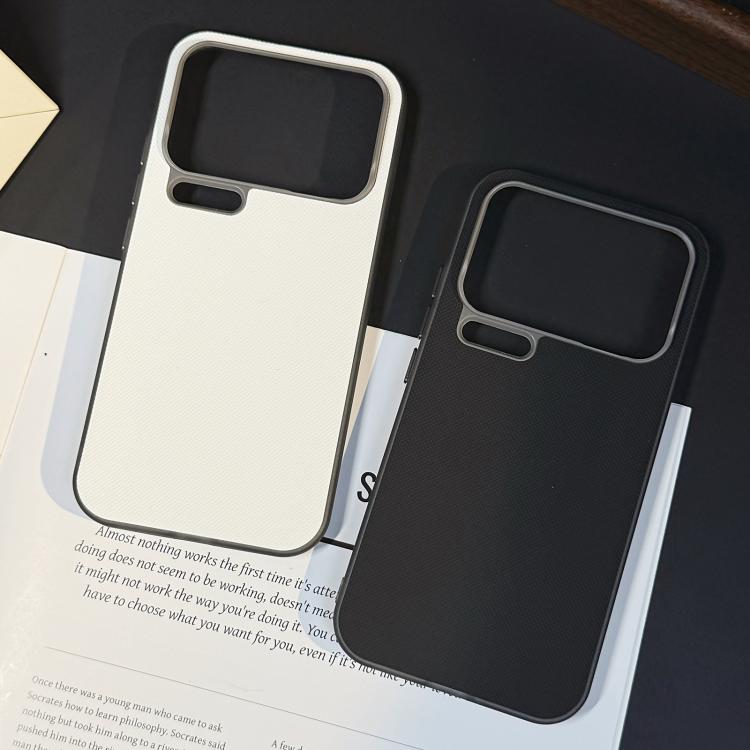 For Xiaomi 17 Pro Matte Grid Texture Vegan Leather Phone Case