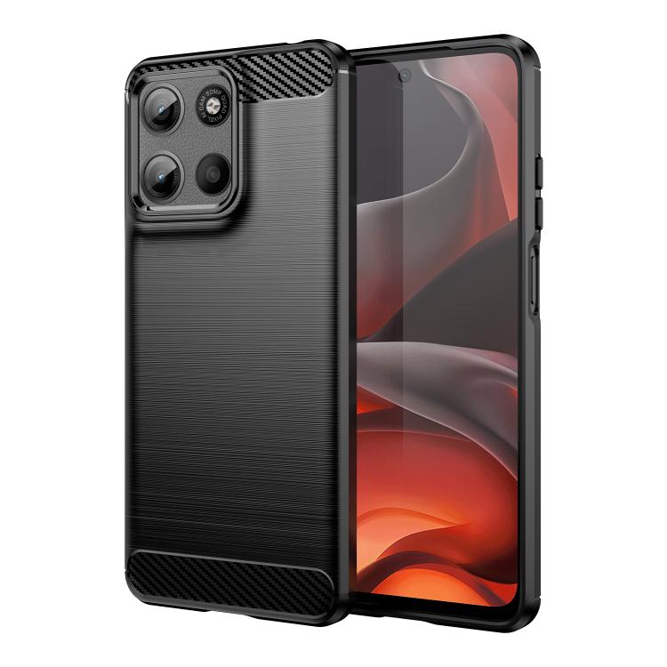 For Motorola Moto G17 Power / G17 4G WANLONFENG Brushed Texture Shockproof TPU Phone Case with Screen Film