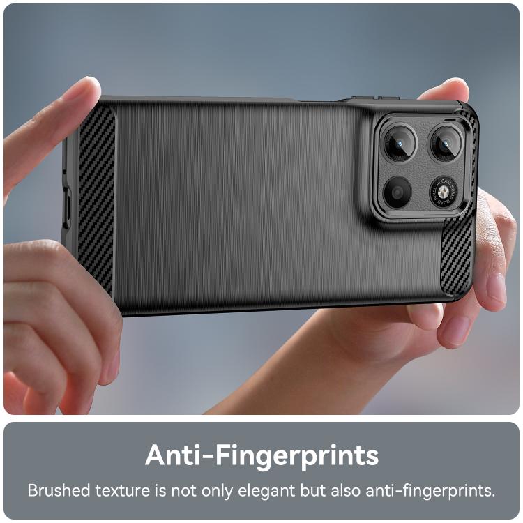 For Motorola Moto G17 Power / G17 4G WANLONFENG Brushed Texture Shockproof TPU Phone Case with Screen Film