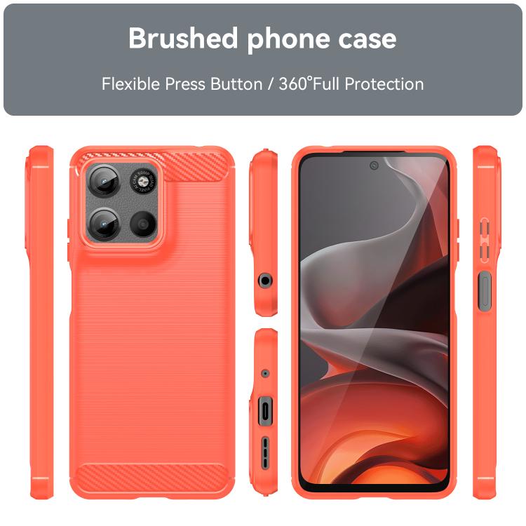 For Motorola Moto G17 Power / G17 4G WANLONFENG Brushed Texture Shockproof TPU Phone Case with Screen Film