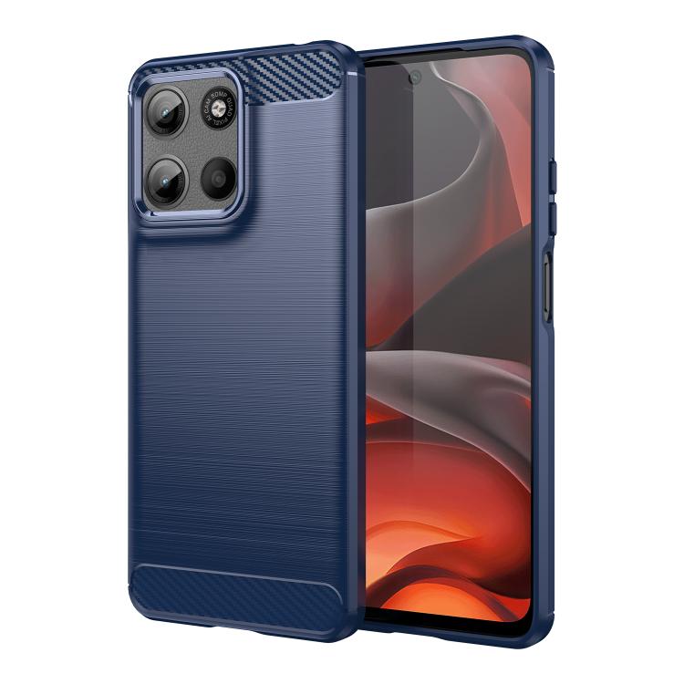 For Motorola Moto G17 Power / G17 4G WANLONFENG Brushed Texture Shockproof TPU Phone Case with Screen Film