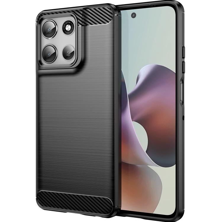For Motorola Moto G56 5G WANLONFENG Brushed Texture Shockproof TPU Phone Case with Screen Film