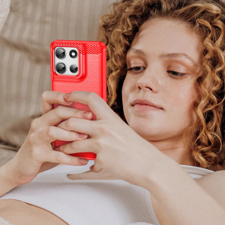For Motorola Moto G56 5G WANLONFENG Brushed Texture Shockproof TPU Phone Case with Screen Film