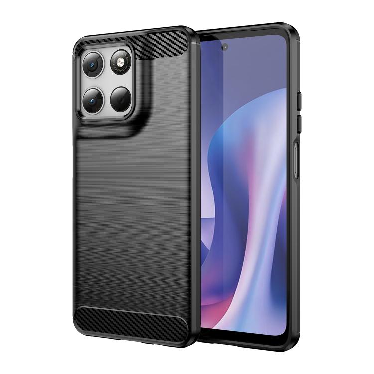 For Motorola Moto G67 Power 5G WANLONFENG Brushed Texture Shockproof TPU Phone Case with Screen Film