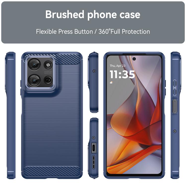 For Motorola Moto G75 5G WANLONFENG Brushed Texture Shockproof TPU Phone Case with Screen Film