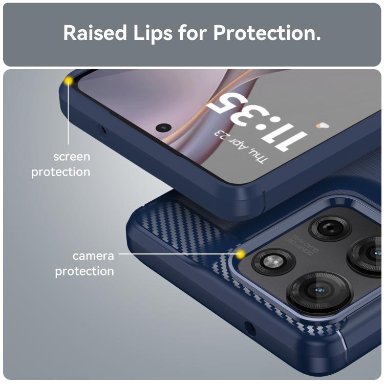 For Motorola Moto G75 5G WANLONFENG Brushed Texture Shockproof TPU Phone Case with Screen Film