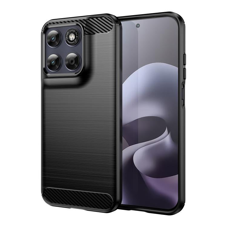 For Motorola Moto G77 5G / G67 5G WANLONFENG Brushed Texture Shockproof TPU Phone Case with Screen Film