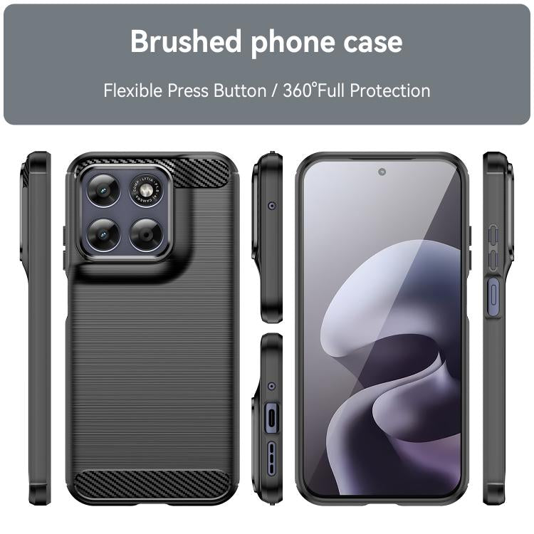 For Motorola Moto G77 5G / G67 5G WANLONFENG Brushed Texture Shockproof TPU Phone Case with Screen Film