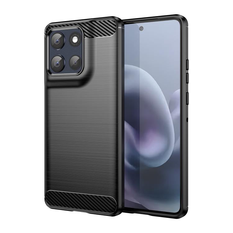 For Motorola Moto G86 5G WANLONFENG Brushed Texture Shockproof TPU Phone Case with Screen Film