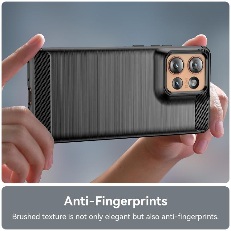 For Motorola Edge 50 5G WANLONFENG Brushed Texture Shockproof TPU Phone Case with Screen Film