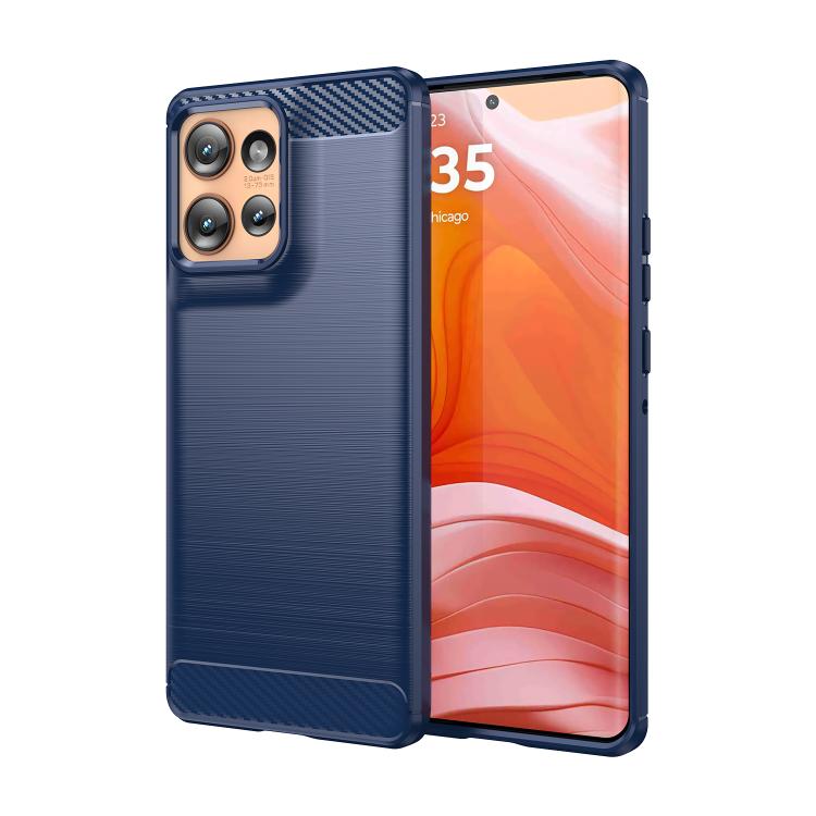 For Motorola Edge 50 5G WANLONFENG Brushed Texture Shockproof TPU Phone Case with Screen Film