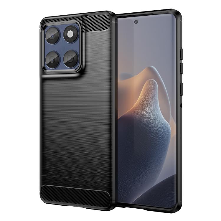 For Motorola Edge 60 Pro 5G WANLONFENG Brushed Texture Shockproof TPU Phone Case with Screen Film