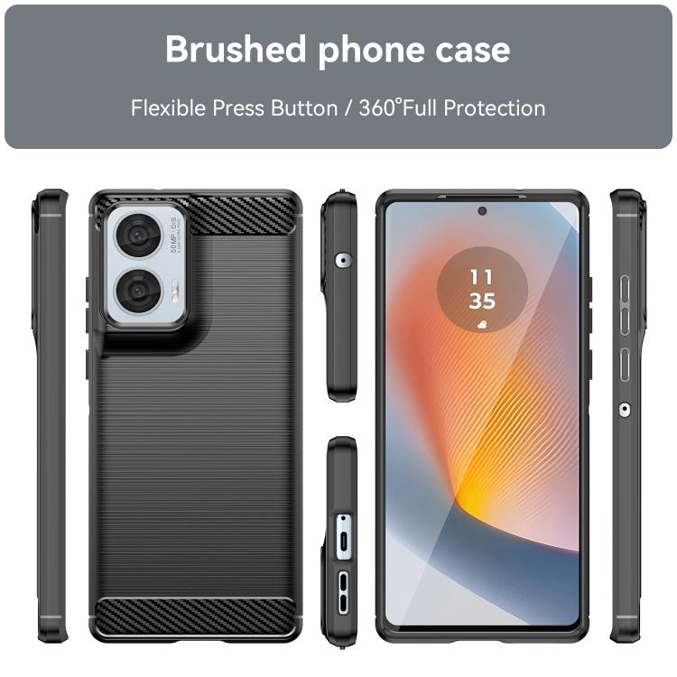 For Motorola Moto G85 5G WANLONFENG Brushed Texture Shockproof TPU Phone Case with Screen Film