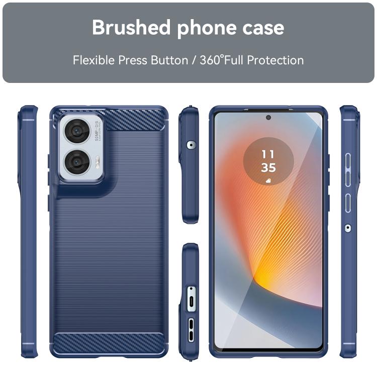For Motorola Moto G85 5G WANLONFENG Brushed Texture Shockproof TPU Phone Case with Screen Film