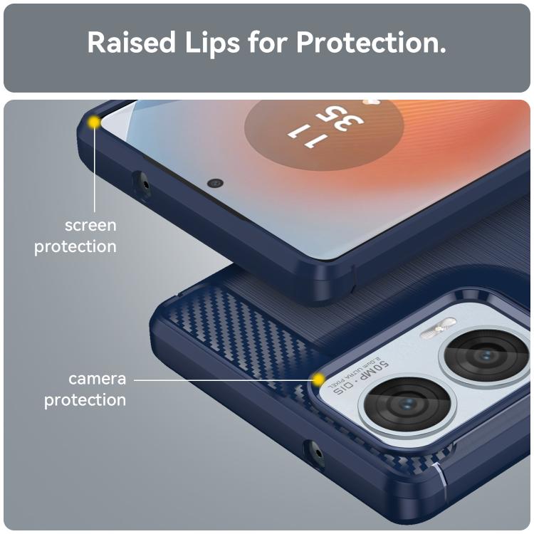 For Motorola Moto G85 5G WANLONFENG Brushed Texture Shockproof TPU Phone Case with Screen Film