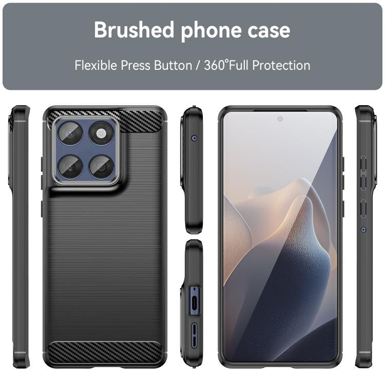 For Motorola Moto X70 Air Pro 5G WANLONFENG Brushed Texture Shockproof TPU Phone Case with Screen Film
