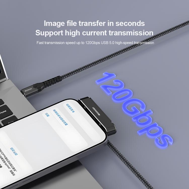 DOONJIEY 16K 120Gbps USB5 Type-C Full Function Holder Adapter - Black