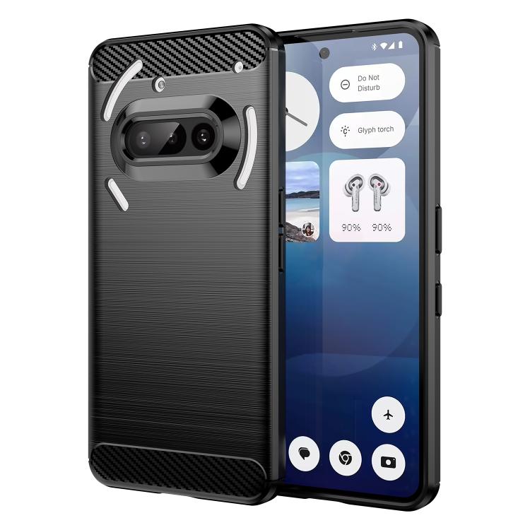 For Nothing Phone 3a WANLONFENG Brushed Texture Shockproof TPU Phone Case with Screen Film