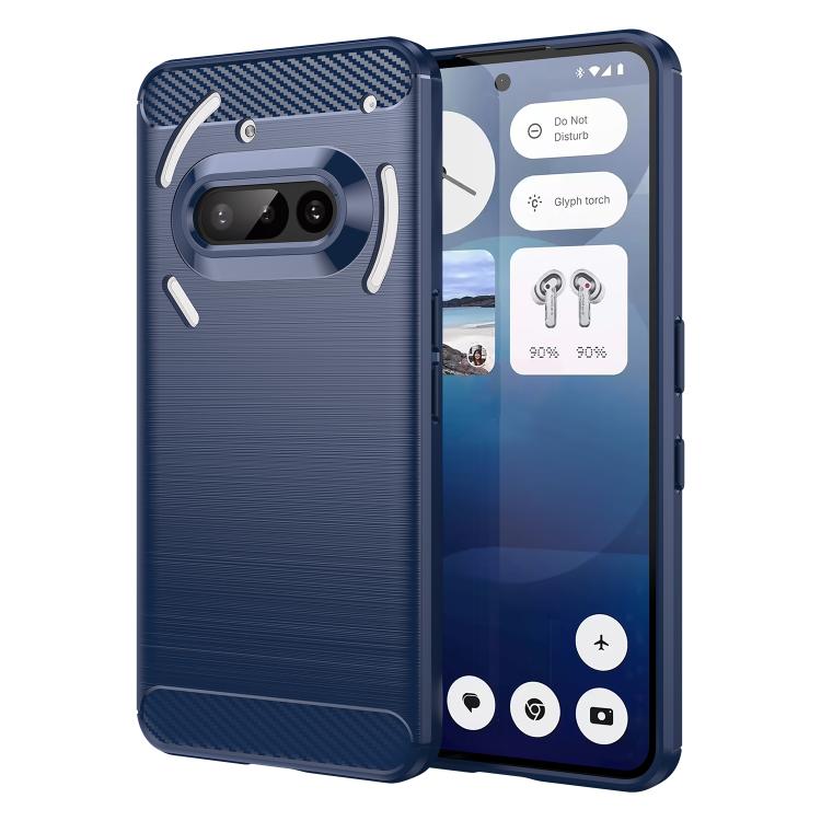 For Nothing Phone 3a WANLONFENG Brushed Texture Shockproof TPU Phone Case with Screen Film