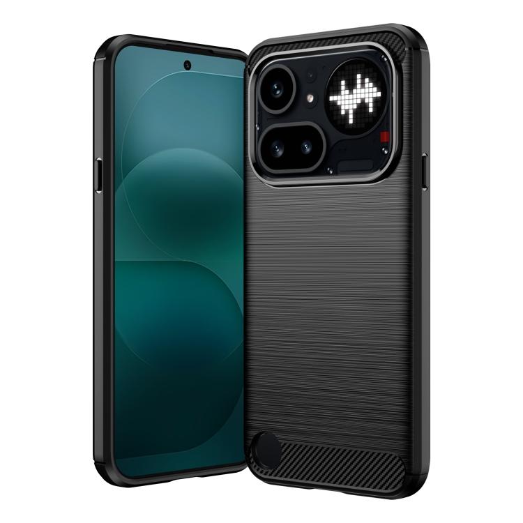 For Nothing Phone 4a Pro WANLONFENG Brushed Texture Shockproof TPU Phone Case with Screen Film