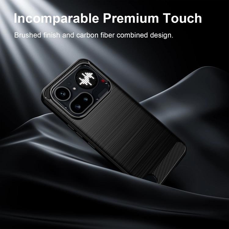For Nothing Phone 4a Pro WANLONFENG Brushed Texture Shockproof TPU Phone Case with Screen Film