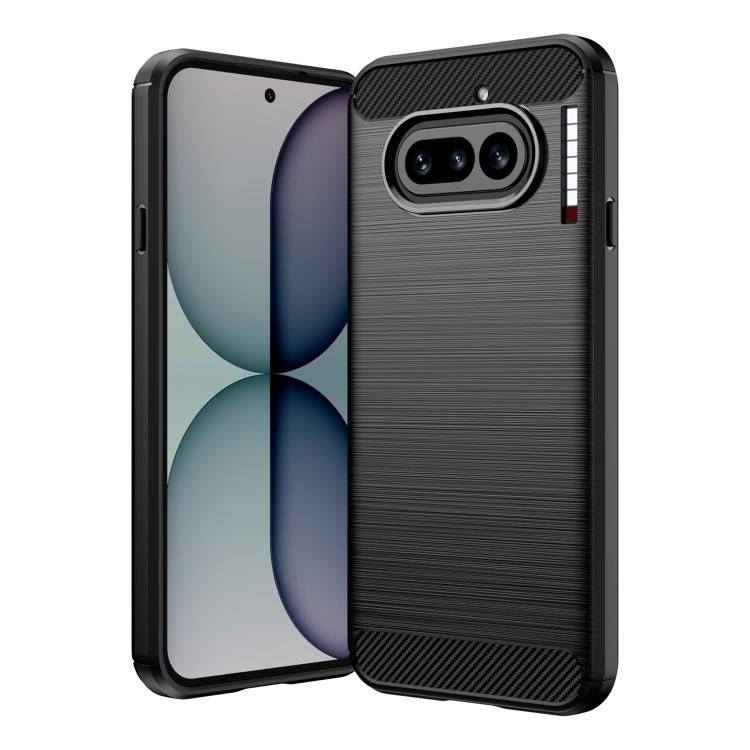 For Nothing Phone 4a WANLONFENG Brushed Texture Shockproof TPU Phone Case with Screen Film