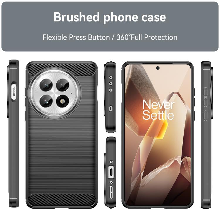 For OnePlus 13 WANLONFENG Brushed Texture Shockproof TPU Phone Case with Screen Film