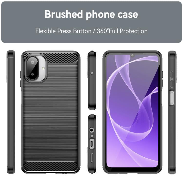 For Galaxy A07 4G WANLONFENG Brushed Texture Shockproof TPU Phone Case with Screen Film