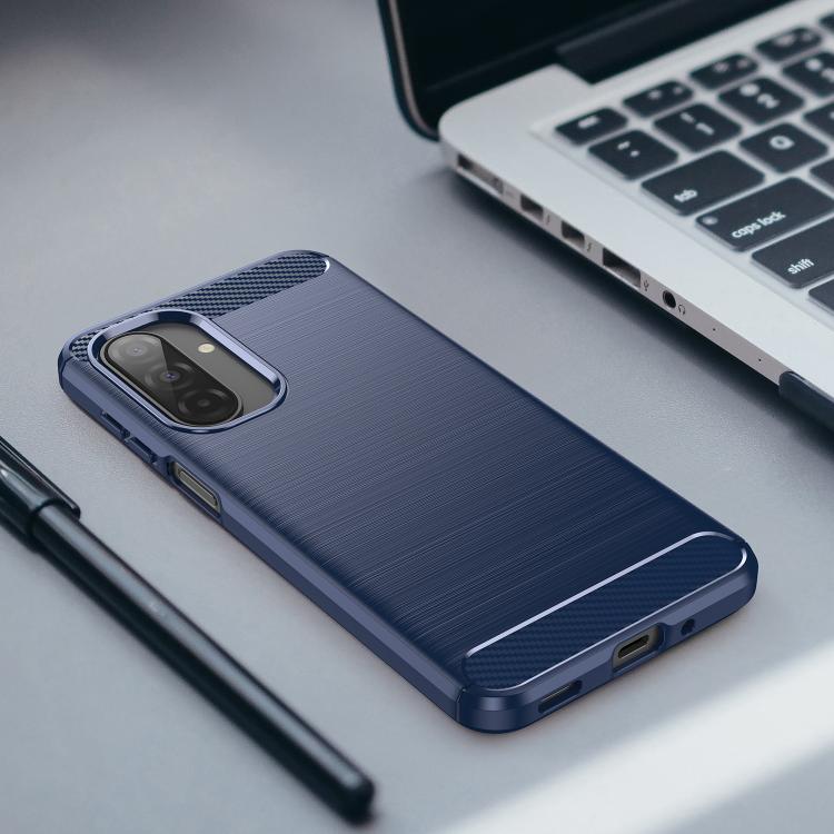 For Galaxy A17 5G / 4G WANLONFENG Brushed Texture Shockproof TPU Phone Case with Screen Film