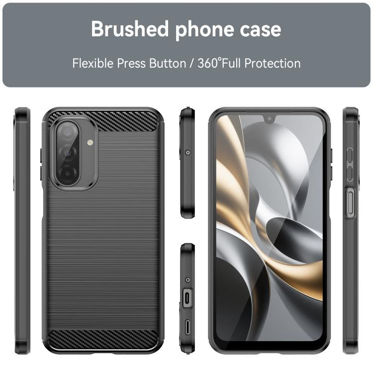 For Galaxy A26 5G WANLONFENG Brushed Texture Shockproof TPU Phone Case with Screen Film
