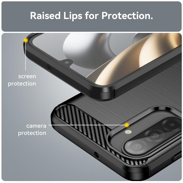 For Galaxy A26 5G WANLONFENG Brushed Texture Shockproof TPU Phone Case with Screen Film