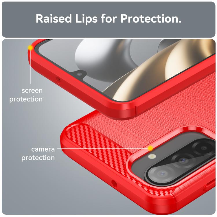 For Galaxy A26 5G WANLONFENG Brushed Texture Shockproof TPU Phone Case with Screen Film