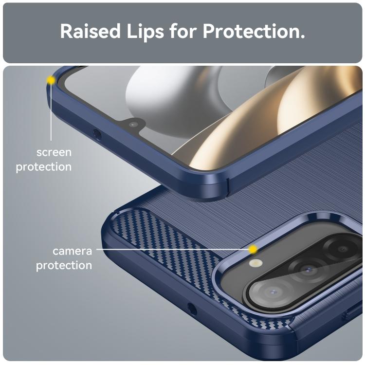 For Galaxy A26 5G WANLONFENG Brushed Texture Shockproof TPU Phone Case with Screen Film
