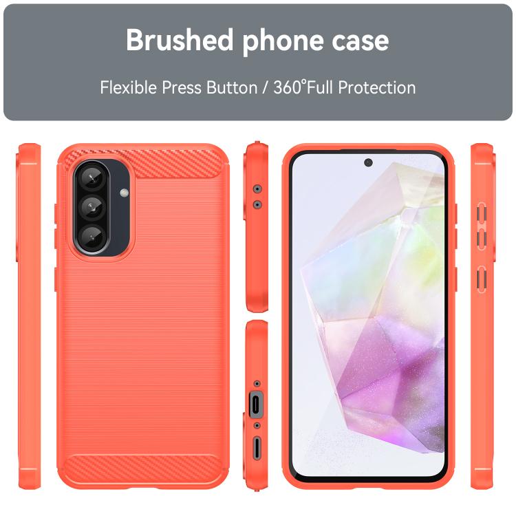 For Galaxy A35 5G WANLONFENG Brushed Texture Shockproof TPU Phone Case with Screen Film