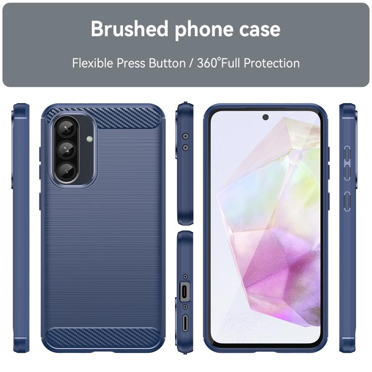 For Galaxy A54 5G WANLONFENG Brushed Texture Shockproof TPU Phone Case with Screen Film