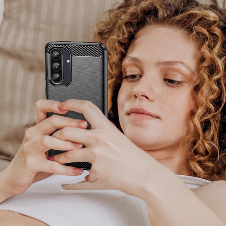 For Galaxy A56 5G WANLONFENG Brushed Texture Shockproof TPU Phone Case with Screen Film