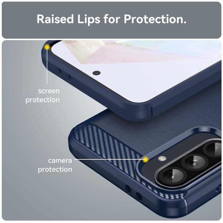 For Galaxy A56 5G WANLONFENG Brushed Texture Shockproof TPU Phone Case with Screen Film